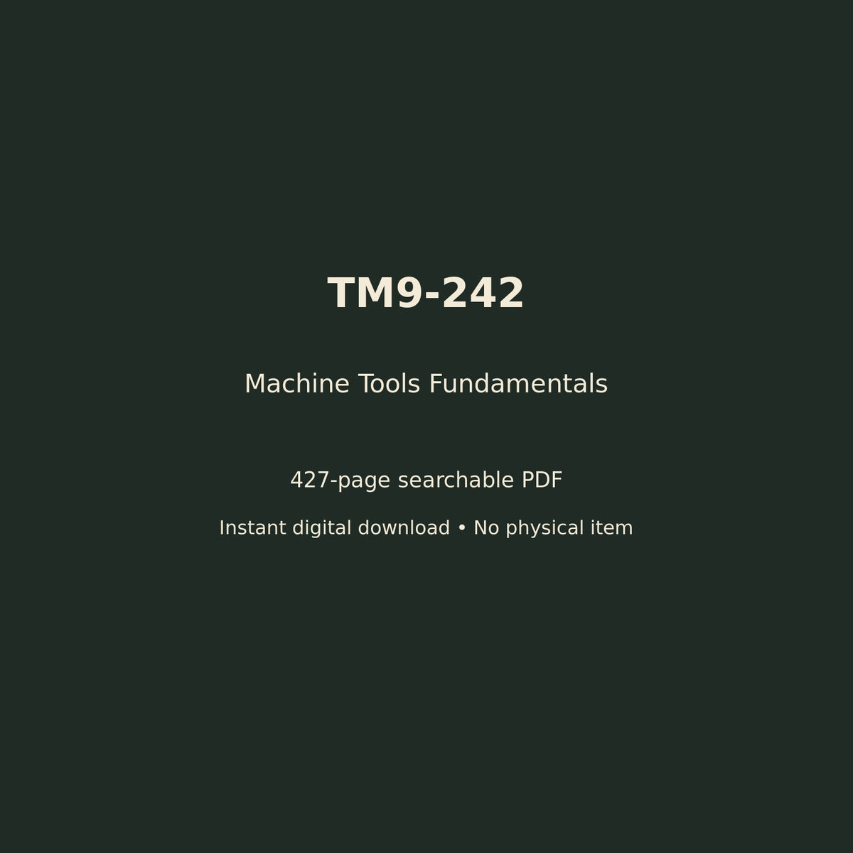 TM9-242 digital manual details
