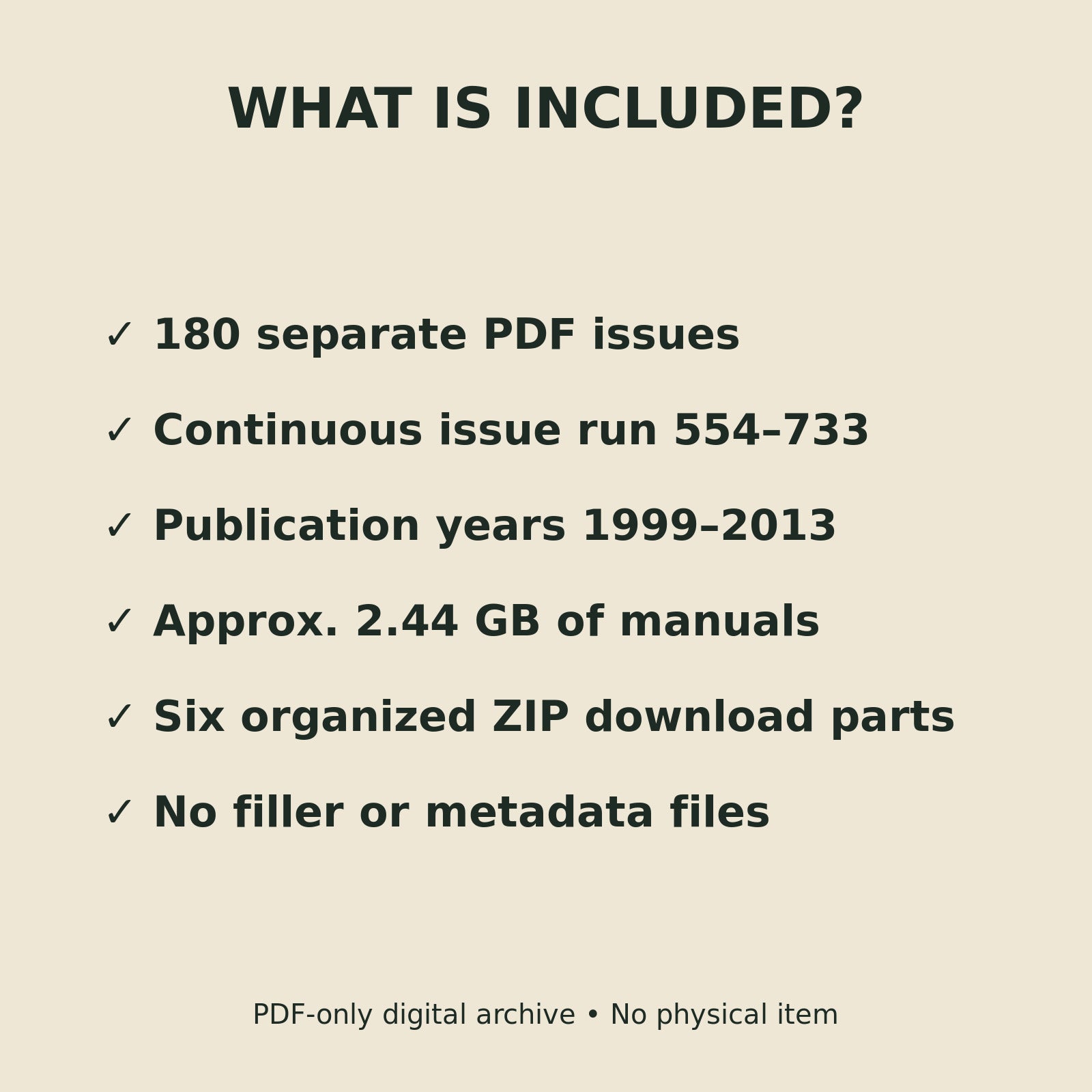Contents of the six-part 180 PDF preventive maintenance mega bundle