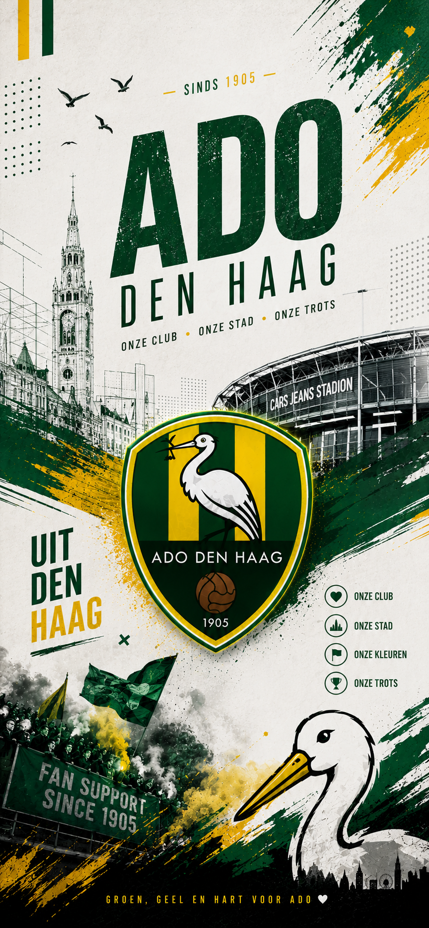 ADO Den Haag Phone Wallpapers – 15 Digital Football Wallpapers for Smartphone | Instant Download