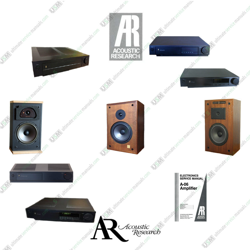 Acoustic Research Ultimate Schematics, Repair, Service & Operation Manuals, Brochures 270 PDF