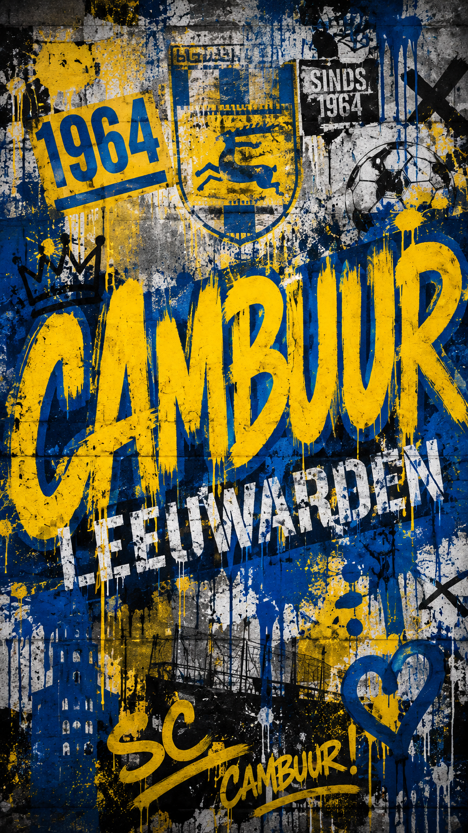 SC Cambuur Phone Wallpapers – 15 Digital Football Wallpapers for Smartphone | Instant Download