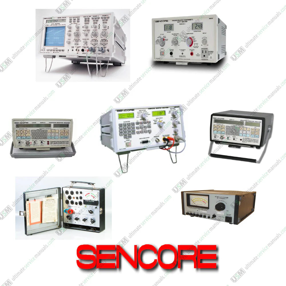 SENCORE repair, service, owner manuals, schematics & Tech Tips instant edelivery