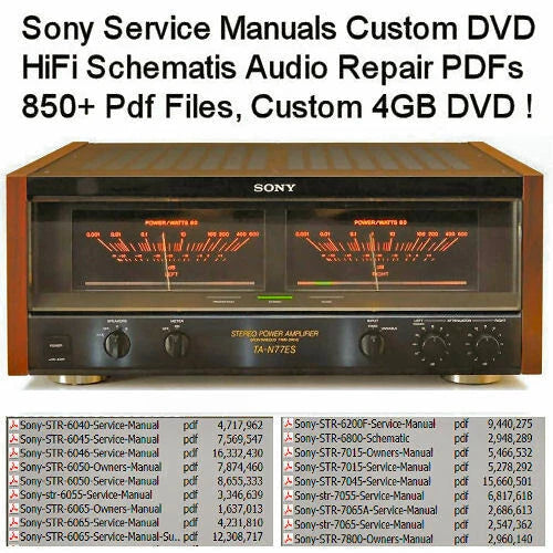 SONY 850+ Service Manuals Owners Schematics HiFi Audio Repair instant e delivery