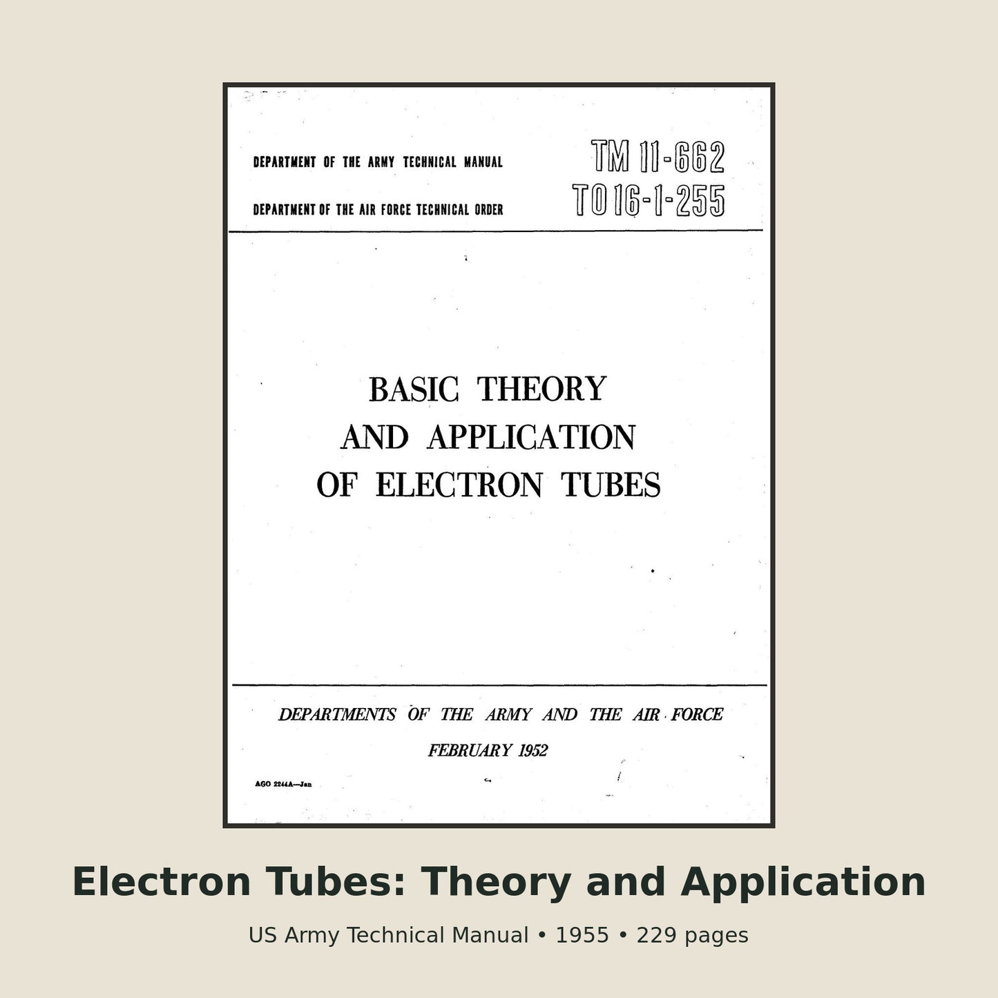 TM 11-662 Electron Tubes Theory and Application – 229-Page PDF Manual