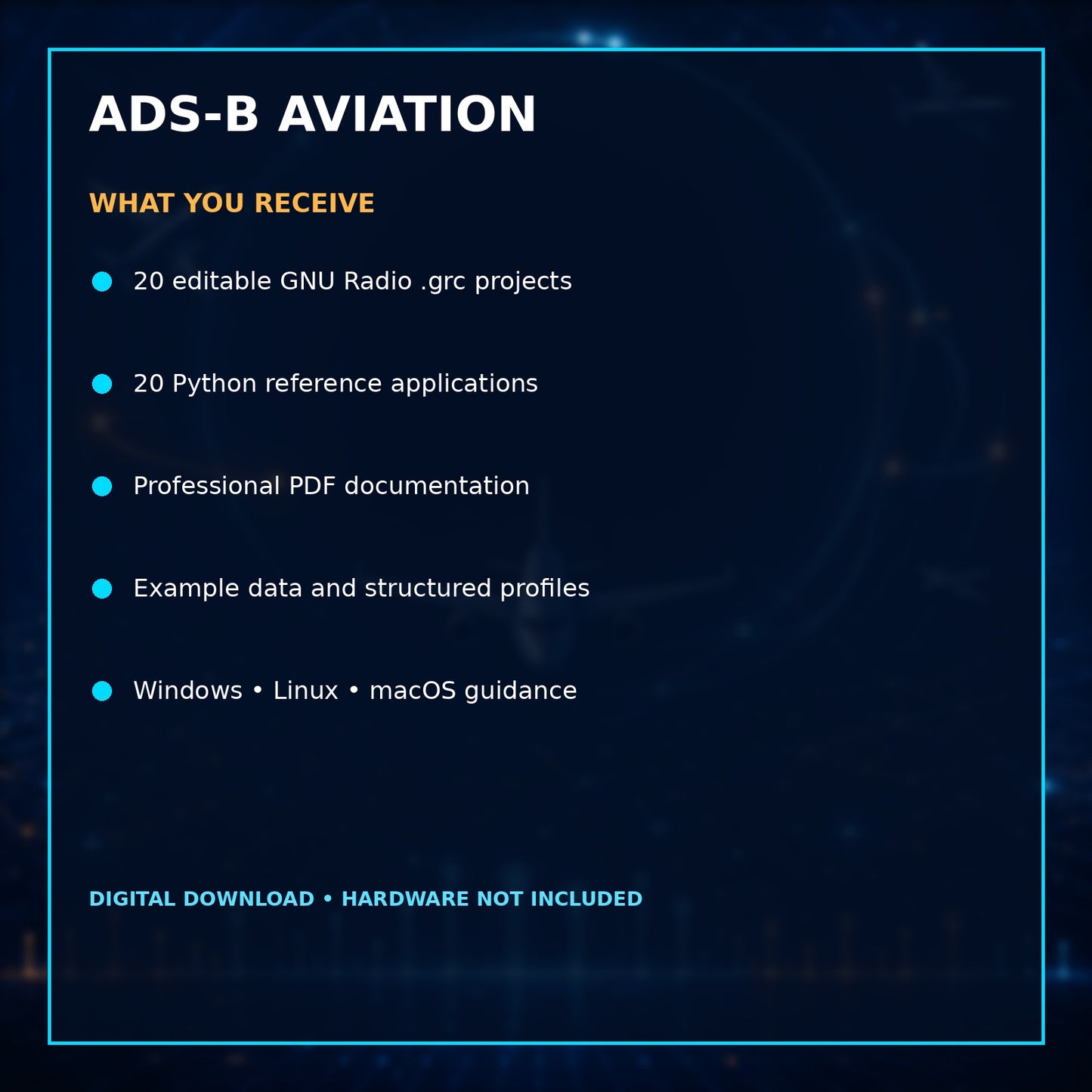 GNU Radio ADS-B Aviation Suite – 1090 MHz Aircraft Signal Developer Toolkit – included files