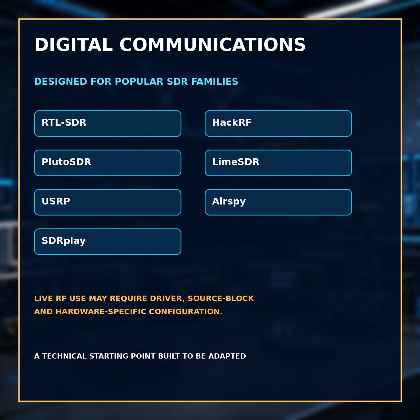 GNU Radio Digital Communications Education Suite – Modulation and DSP Laboratory – SDR compatibility