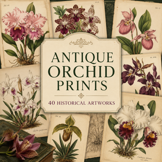 Antique Orchid Prints: 40 Historical Artworks – Digital Collection cover