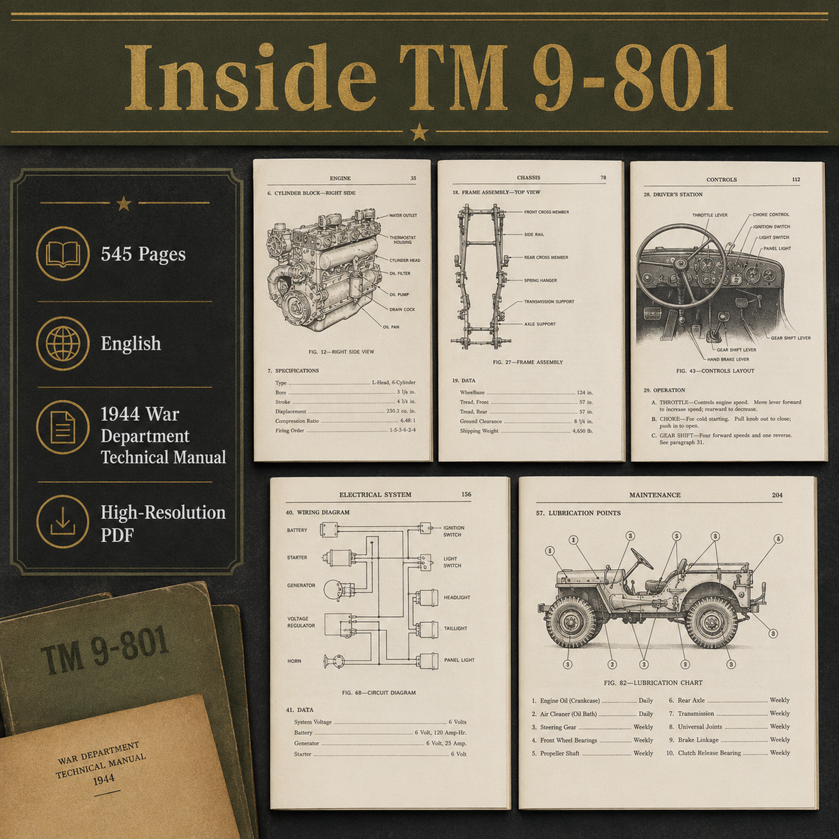 Inside GMC CCKW TM 9-801 historical technical manual
