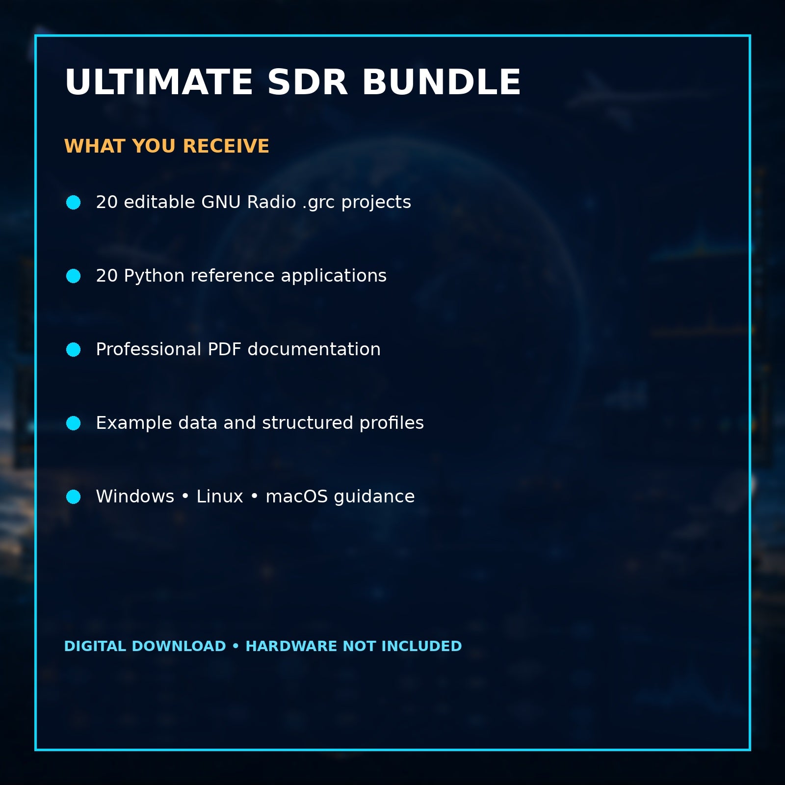 GNU Radio Complete Ultimate SDR Bundle – All 11 Developer & Reference Suites – included files