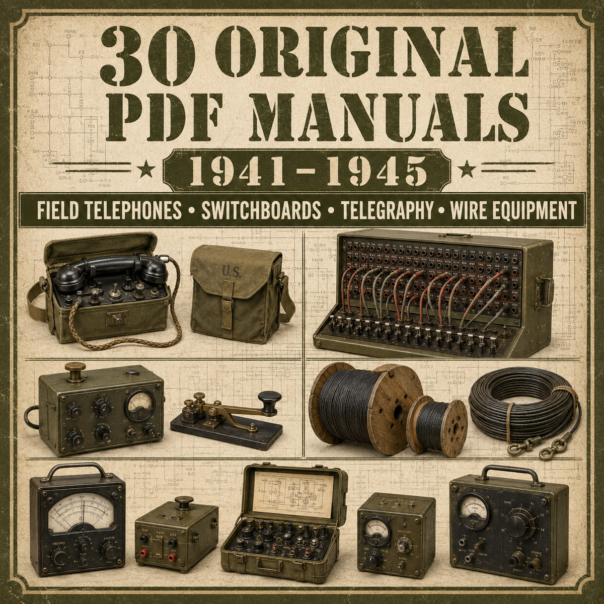 30 original field telephone telegraph and wire equipment PDF manuals