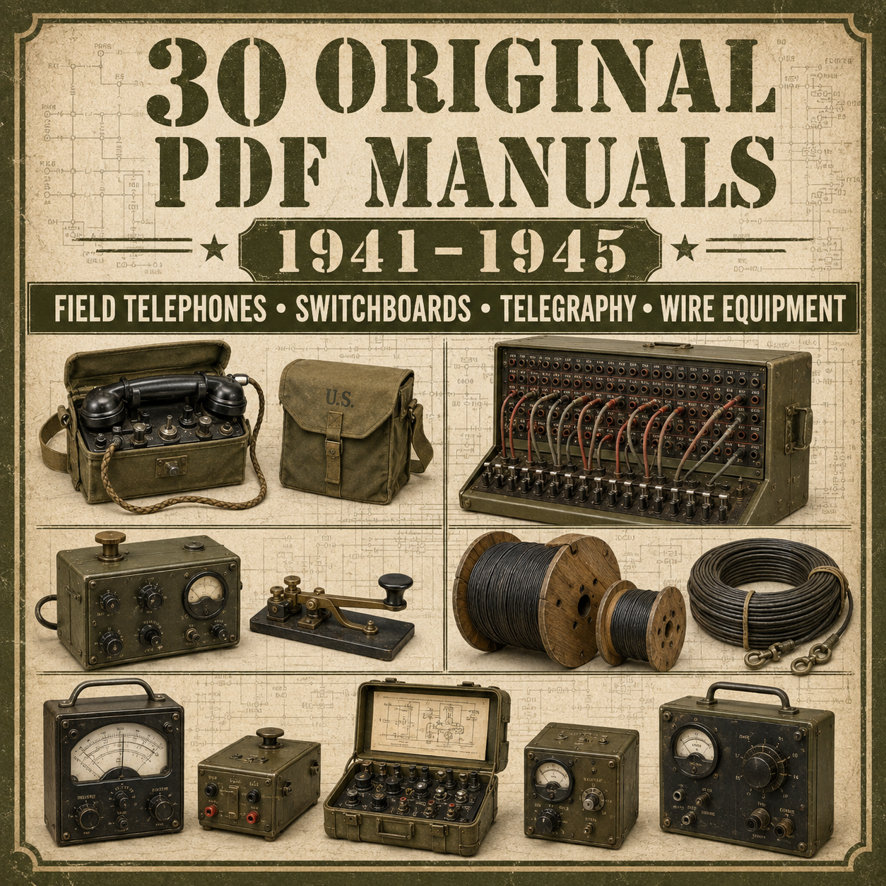 30 original field telephone telegraph and wire equipment PDF manuals