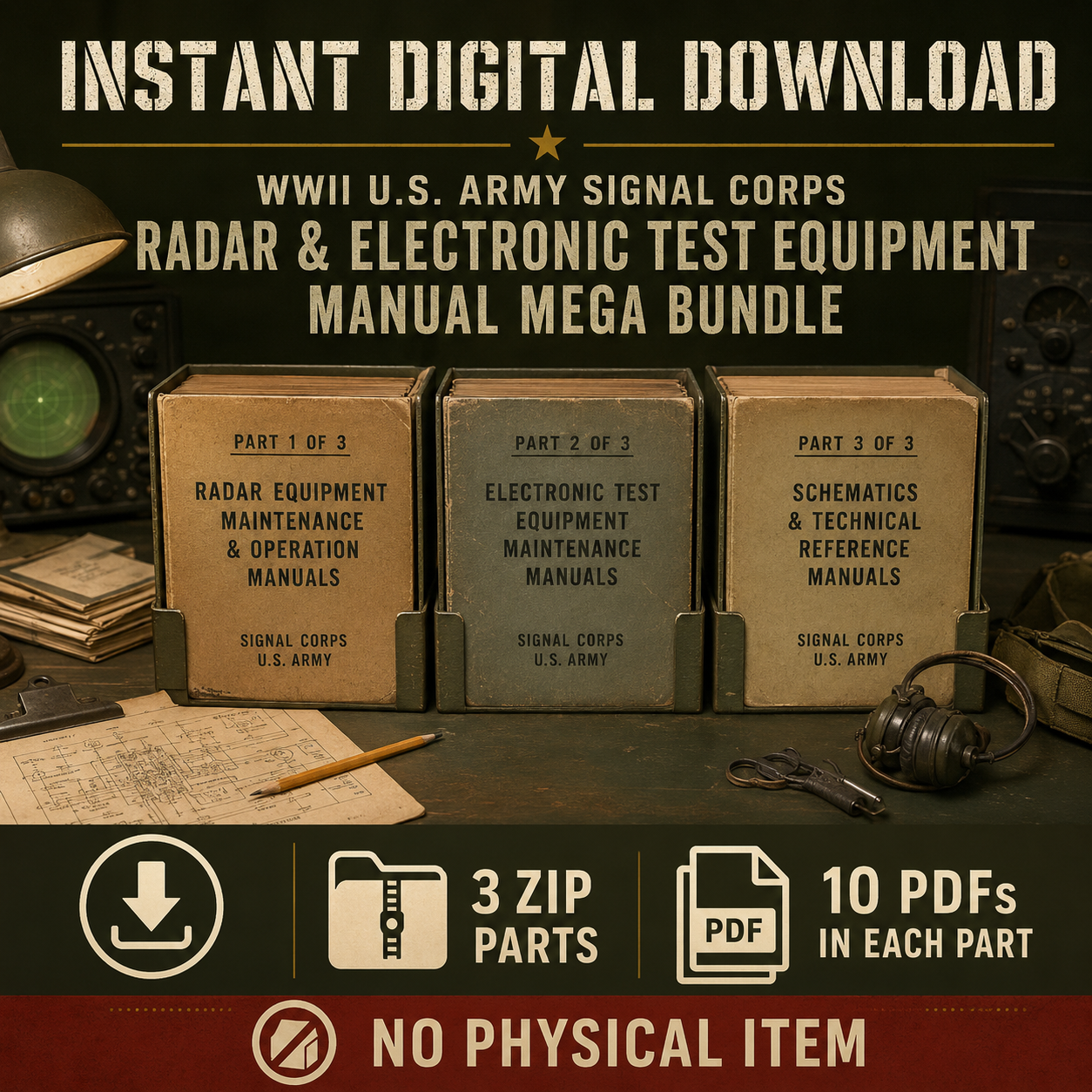 Instant digital download with three ZIP parts and 10 PDFs per part