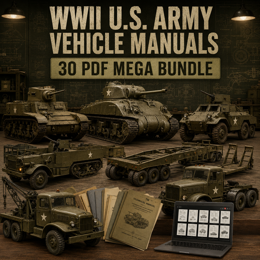 WWII U.S. Army vehicle manuals 30 PDF mega bundle