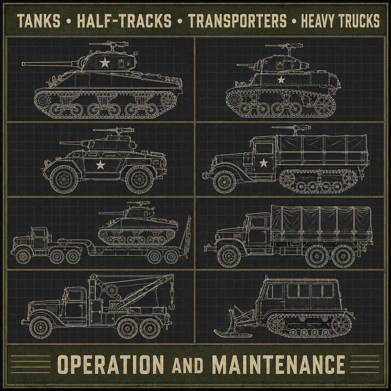 Tanks half-tracks transporters and heavy trucks manuals