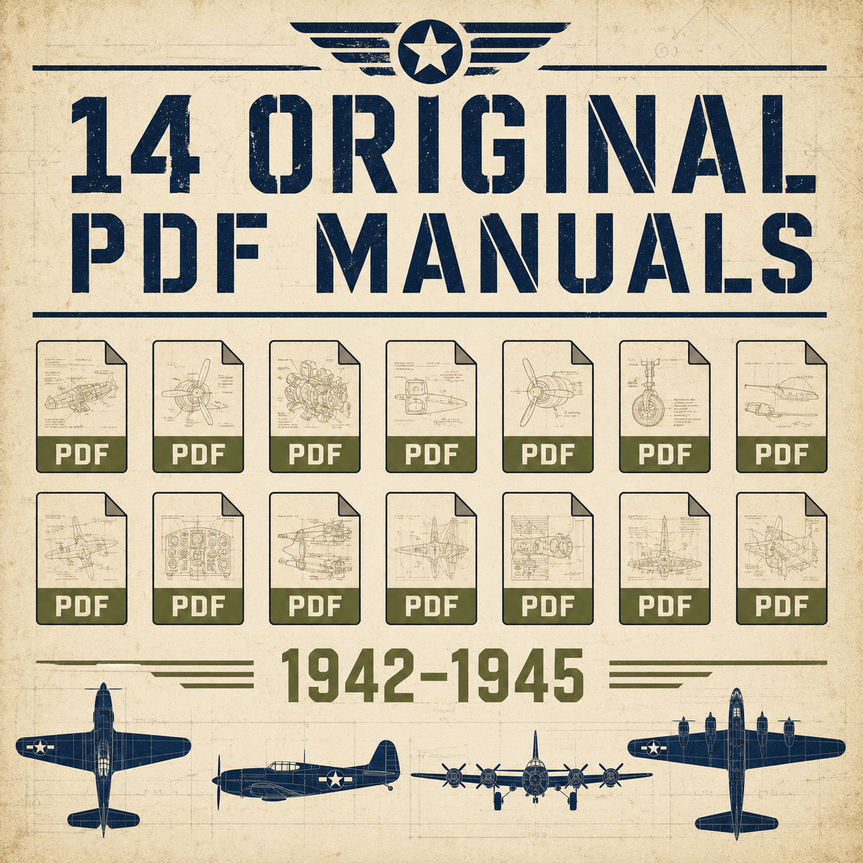 14 original USAAF PDF manuals from 1942 to 1945